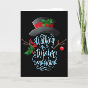 Walking In A Winter Wonderland Snowman Vintage Chr Card