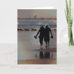 Walking In Love Greeting Card<br><div class="desc">A loving couple strolling along the beach.</div>