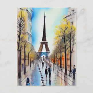 Walking in Paris Postcard