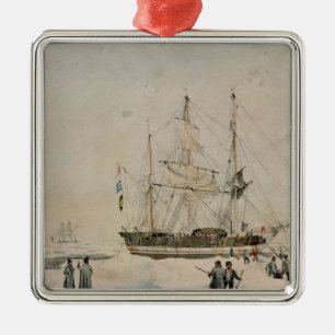 Walking in the Pack, Ross Expedition, 1842 Metal Tree Decoration