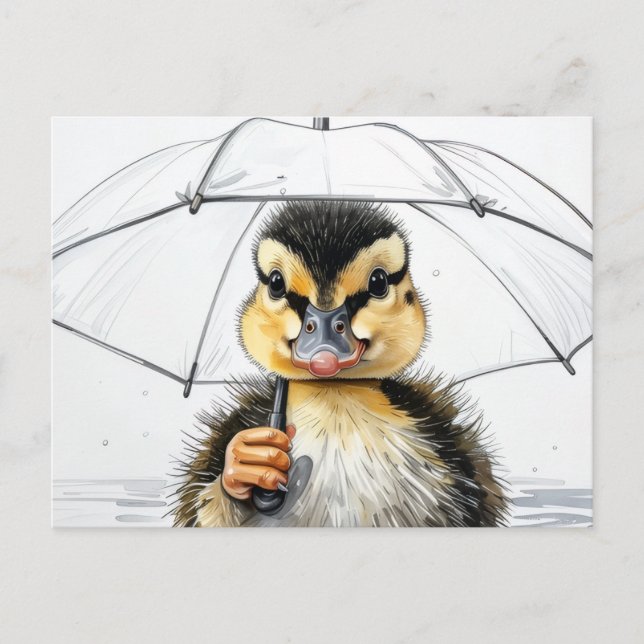 “Walking in the Rain”  Postcard (Front)