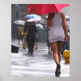 Walking in the rain poster