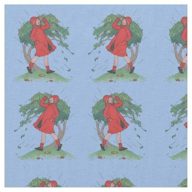 walking in the rain print fabric (Close Up)