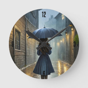 Walking in the rain round clock