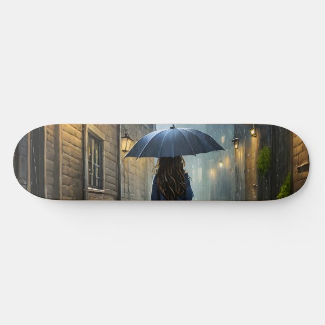 Walking in the rain skateboard (Horz)