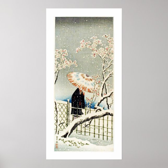 Walking in the Snow Ukiyo–e Poster (Front)
