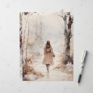Walking in Winter Woodland Scrapbook Paper