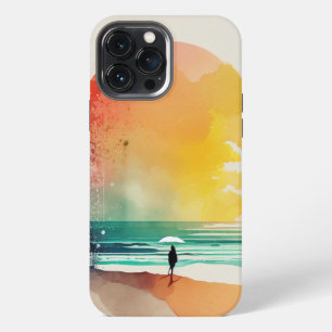 Walking into the Waves Abstract Beach Art iPhone 13 Pro Max Case