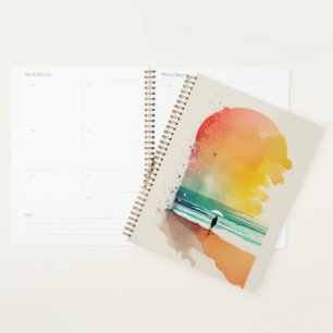 Walking into the Waves Abstract Beach Art Planner