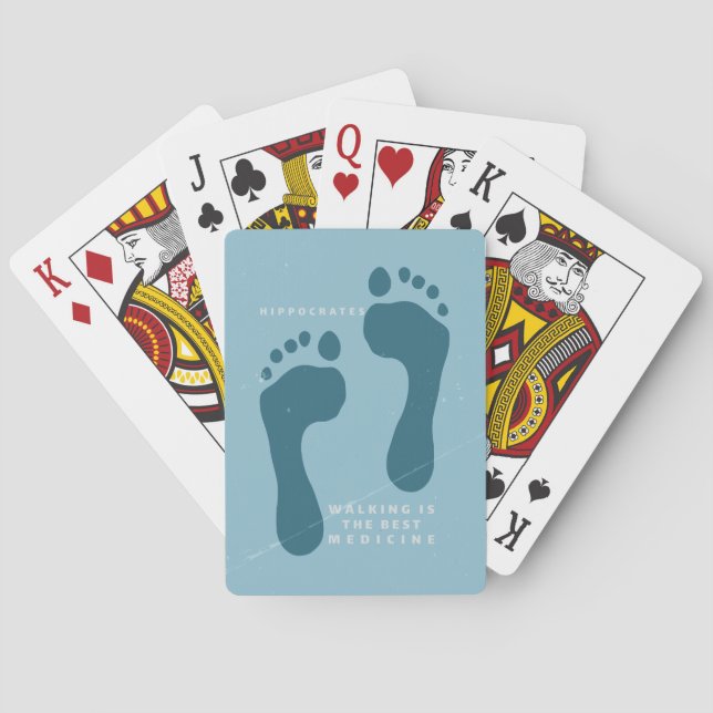 Walking is the best medicine Hippocrates quote Playing Cards (Back)