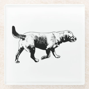 Walking Labrador Ink Art Coaster