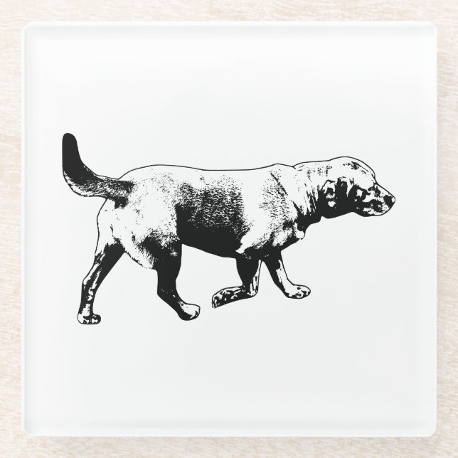 Walking Labrador Ink Art Coaster (Front)