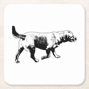 Walking Labrador Ink Art Coaster