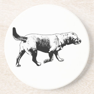 Walking Labrador Ink Art Coaster