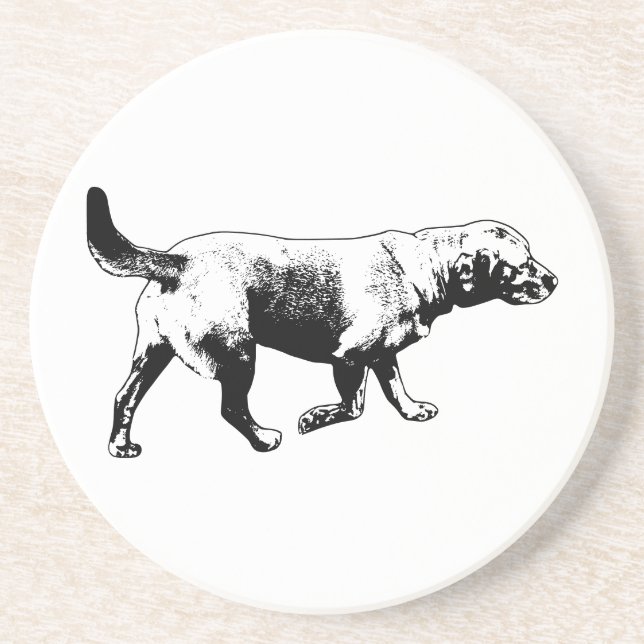 Walking Labrador Ink Art Coaster (Front)