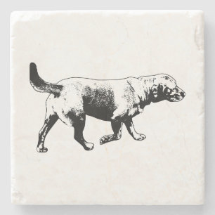 Walking Labrador Ink Art Coaster