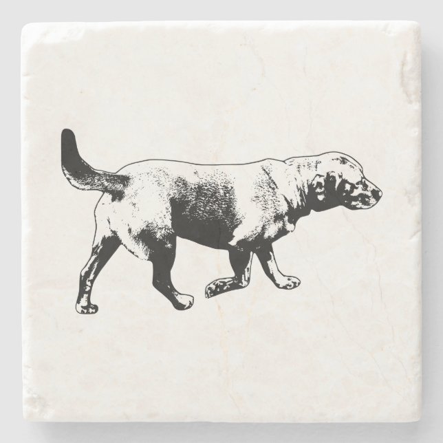 Walking Labrador Ink Art Coaster (Front)