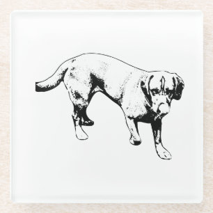 Walking Labrador Licking Ink Art Coaster