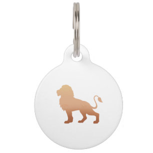 Walking lion silhouette - Choose background color Pet Tag