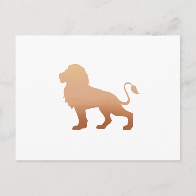 Walking lion silhouette - Choose background colour Postcard (Front)