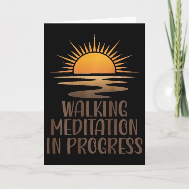 Walking Meditation In Progress Sunrise Path Yoga M Card (Front)