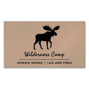 Walking Moose Silhouette Magnetic Business Card