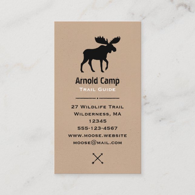Walking Moose Silhouette | Outdoor Adventure Business Card (Front)