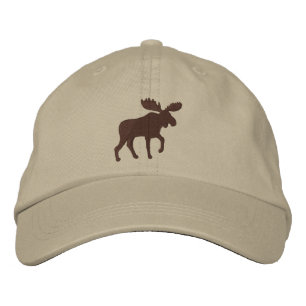 Walking Moose Silhouette Wildlife Wilderness Embroidered Hat