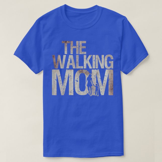 Walking Mum Zombie Woman And Kid Mother's Day  T-Shirt (Design Front)