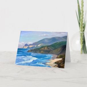 Walking My Dogs at Devil's Slide greeting card