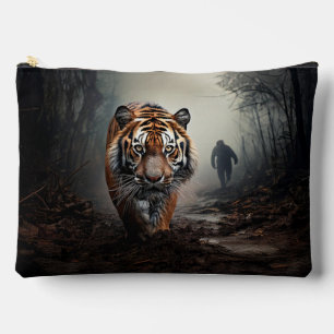 Walking Old black and orange tiger surreal forest Accessory Pouch