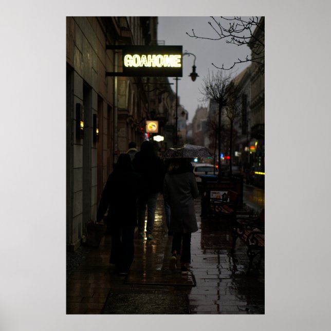 Walking On A Rainy Evening Poster (Front)