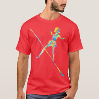 Walking on rope slacklining tightrope circus artis T-Shirt