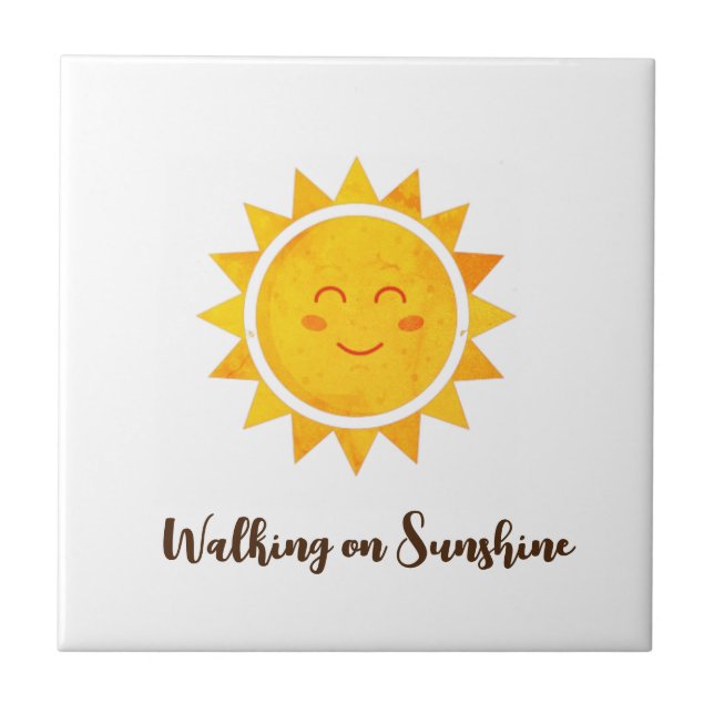 Walking on Sunshine Ceramic Tile (Front)