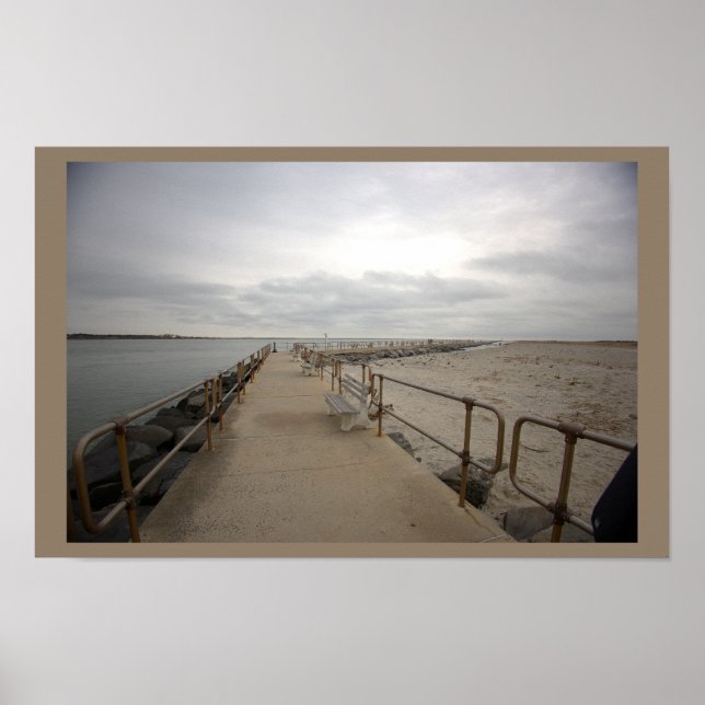 Walking Path by Ocean Poster (Front)