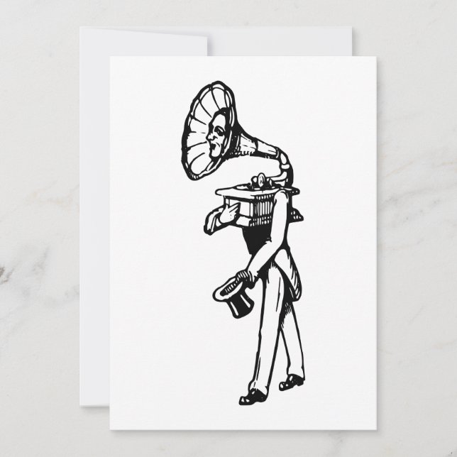 walking phonograph  invitation (Front)