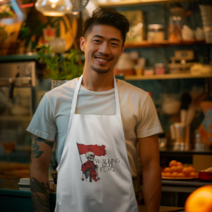 Walking Red Flag Skeleton Edgy Minimalist Humour Long Apron