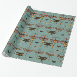 Walking sticks, Katydids and Dragonflies Wrapping Paper