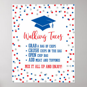Walking Tacos Graduation Party Sign Patriotic