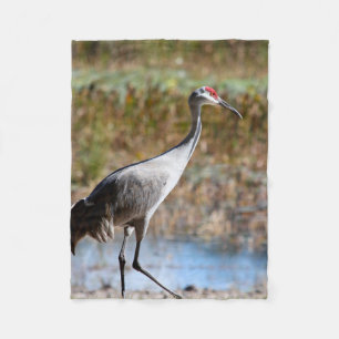 Walking Tall, Sandhill Crane Fleece Blanket