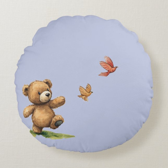 WALKING TEDDY ROUND CUSHION (Front)