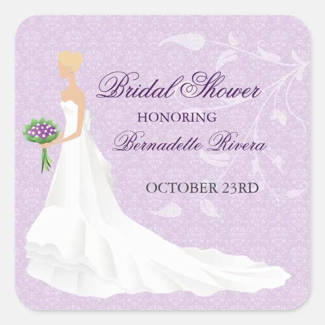 Walking the Aisle Bridal Shower Sticker (Front)