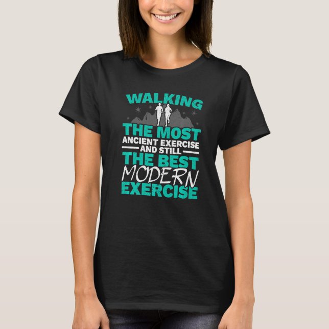 Walking The Best Modern Exercise Walker Cardio Fit T-Shirt (Front)