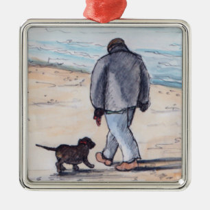 Walking the dog - 05 metal tree decoration
