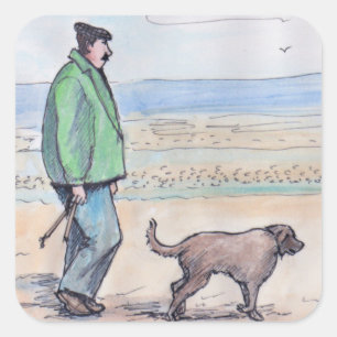 Walking the dog - 06 square sticker