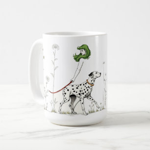 Walking the dog coffee mug