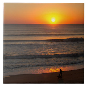 Walking The Dog OBX Ceramic Tile