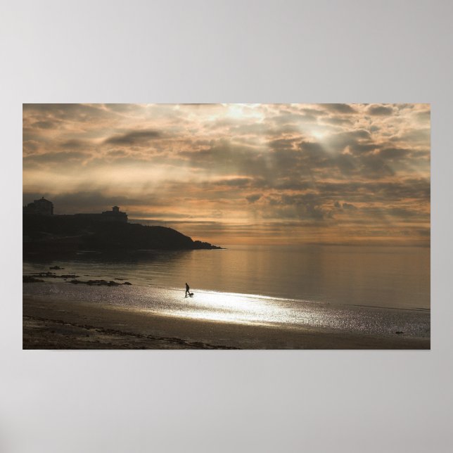 Walking the Dog on Douglas Beach Poster (Front)