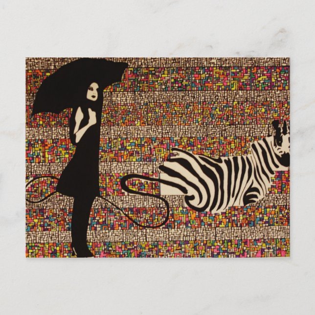 walking the zebra postcard (Front)