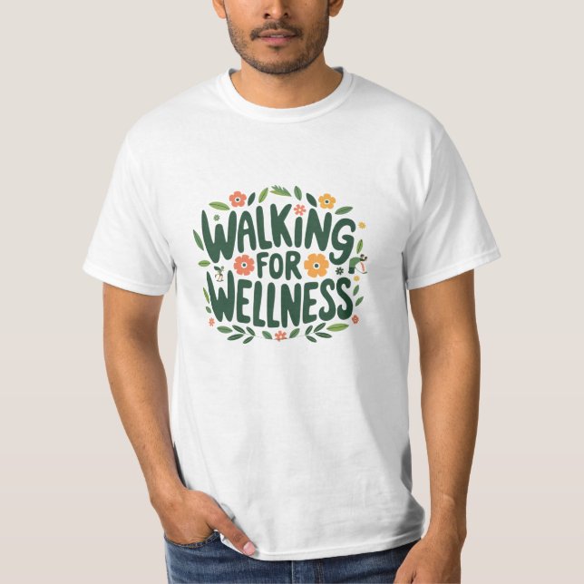 Walking-Themed Graphics for Active Fans T-Shirt (Front)